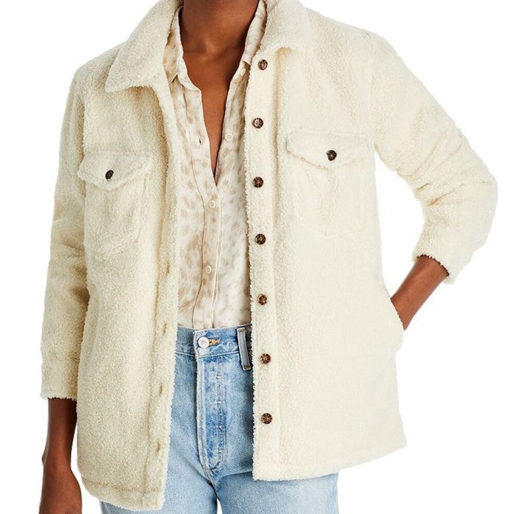 NWT Marine Layer Ivory Eden Sherpa Overshirt Size Small